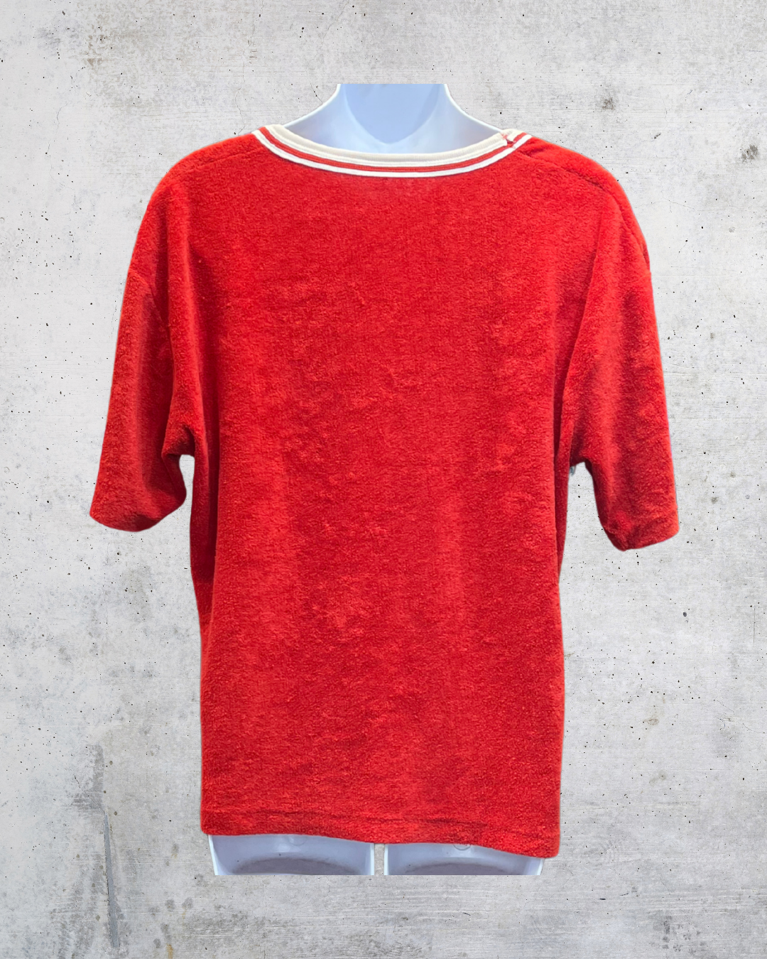 Vintage 70s Red Terry Cloth Tennis Shirt - Medium