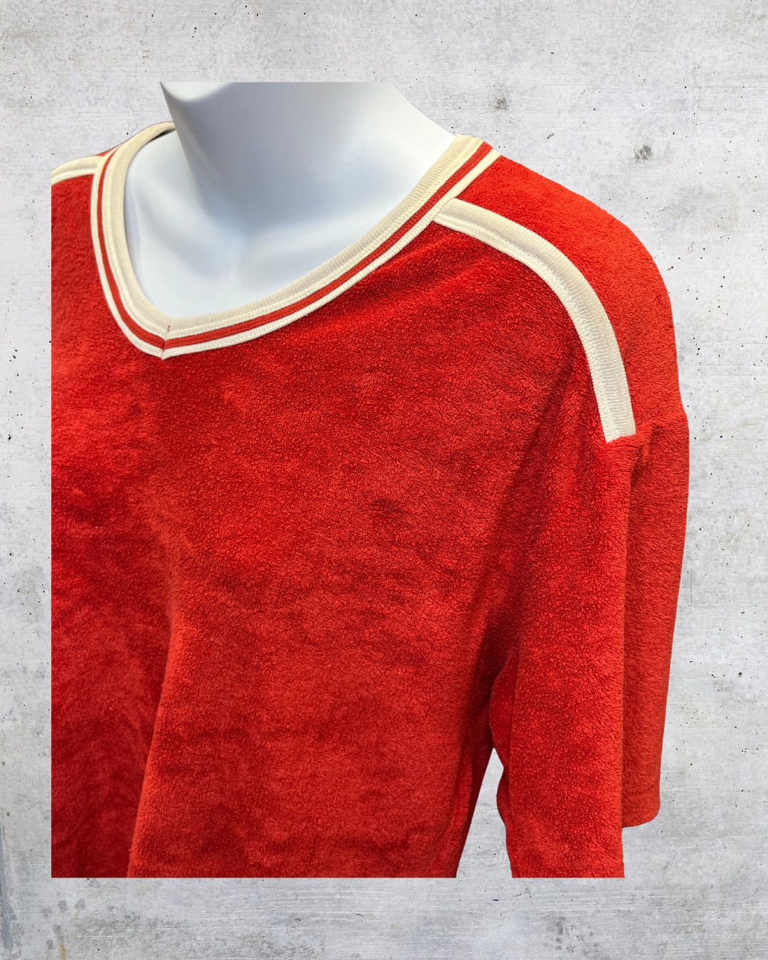 Vintage 70s Red Terry Cloth Tennis Shirt - Medium