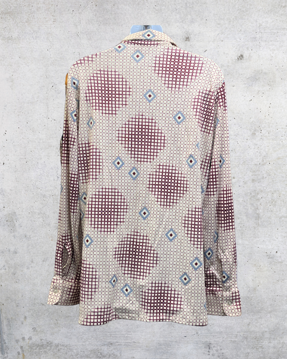 Vintage 70s Kingsport Geometric Disco Shirt - Medium