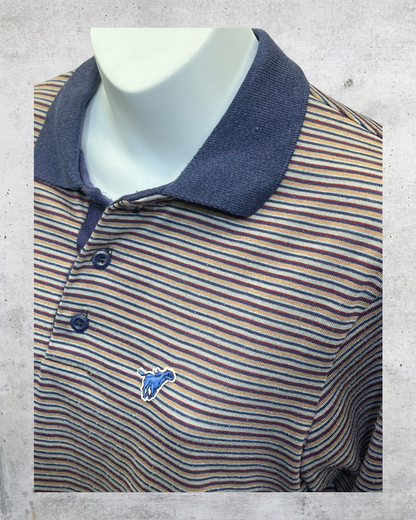Vintage Wrangler USA Striped Long Sleeve Polo - Medium