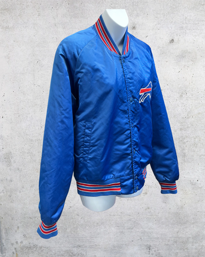 Vintage 80s Buffalo Bills Chalk Line Satin Jacket - Medium