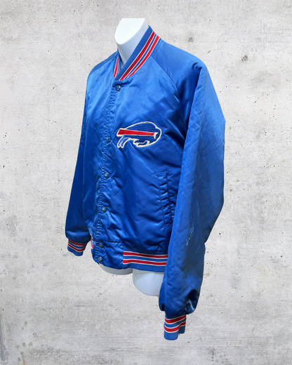 Vintage 80s Buffalo Bills Chalk Line Satin Jacket - Medium