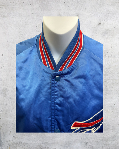 Vintage 80s Buffalo Bills Chalk Line Satin Jacket - Medium
