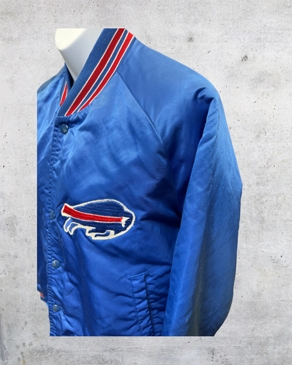 Vintage 80s Buffalo Bills Chalk Line Satin Jacket - Medium