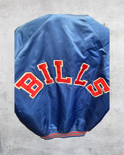 Vintage 80s Buffalo Bills Chalk Line Satin Jacket - Medium