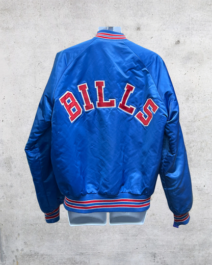 Vintage 80s Buffalo Bills Chalk Line Satin Jacket - Medium