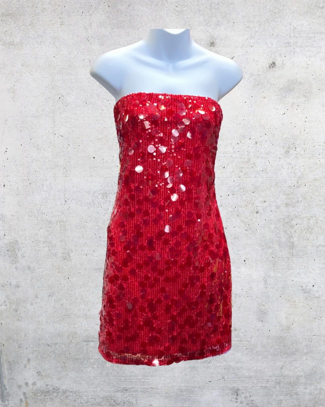 Abercrombie & Fitch Red Sequin Strapless Mini Dress NWT- Medium
