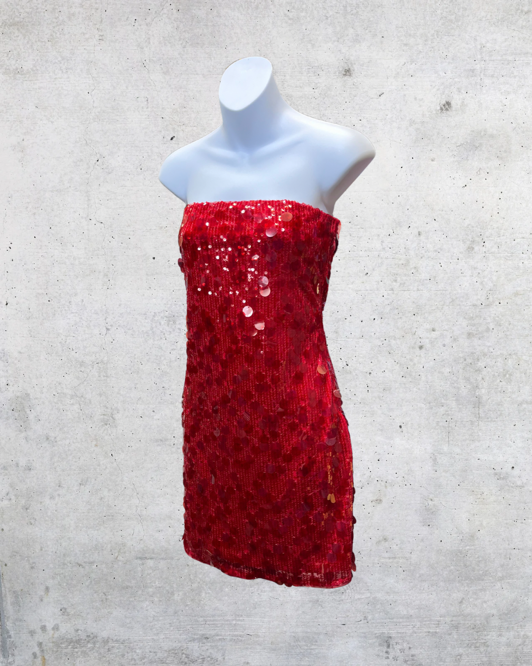 Abercrombie & Fitch Red Sequin Strapless Mini Dress NWT- Medium