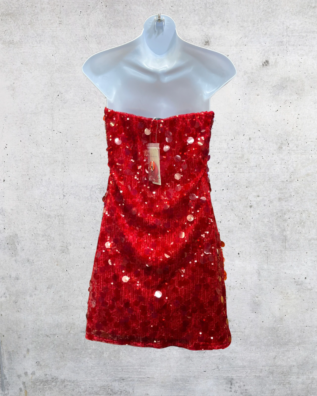 Abercrombie & Fitch Red Sequin Strapless Mini Dress NWT- Medium