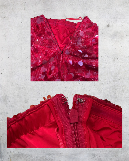 Abercrombie & Fitch Red Sequin Strapless Mini Dress NWT- Medium