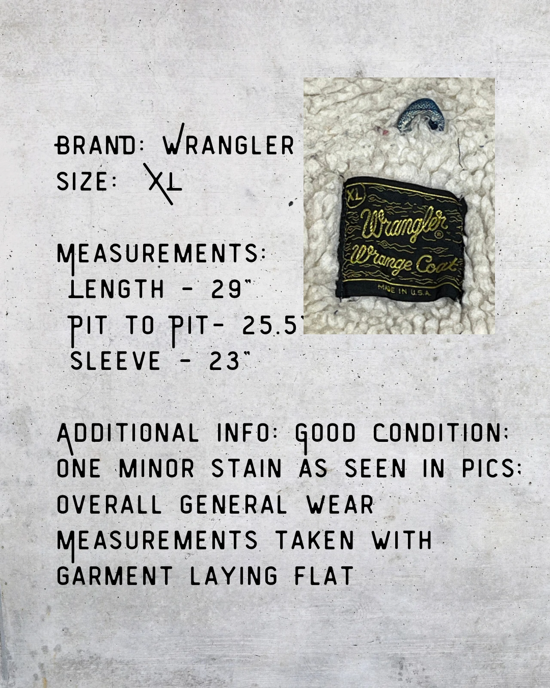 Vintage 70s Wrangler Wrange Coat Sherpa Denim Jacket – XL