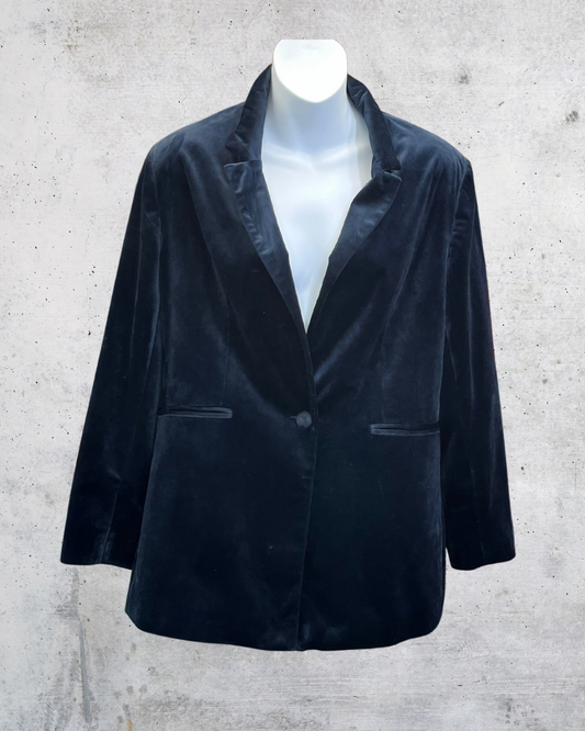 ASOS Navy Velvet Boyfriend Blazer – Size 10