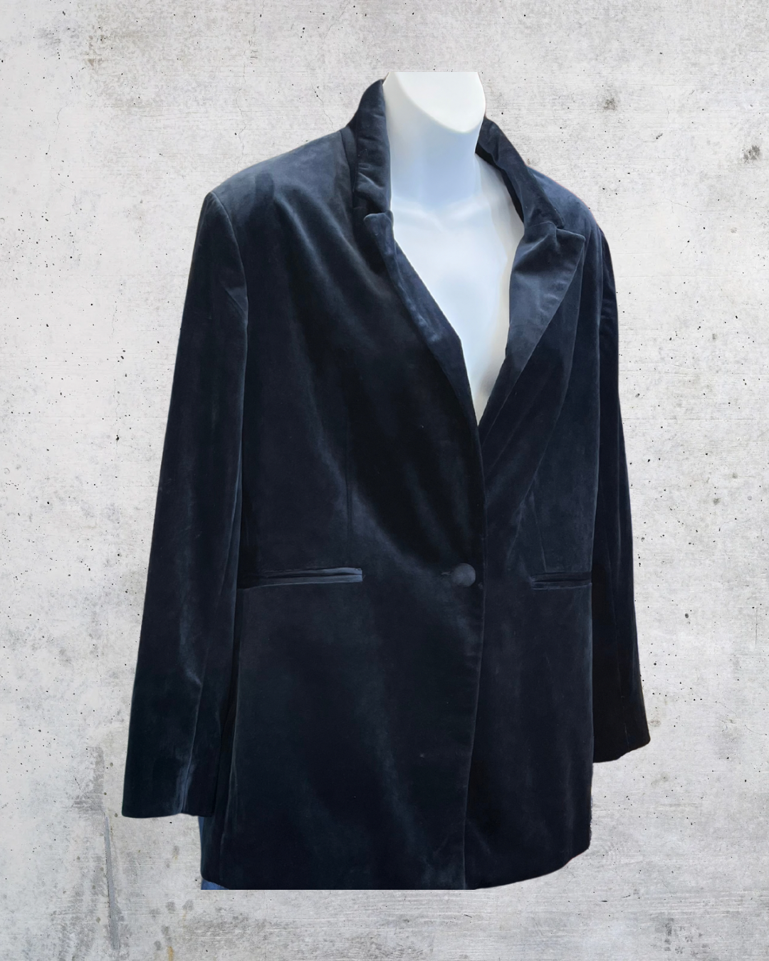 ASOS Navy Velvet Boyfriend Blazer – Size 10