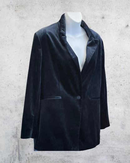 ASOS Navy Velvet Boyfriend Blazer – Size 10