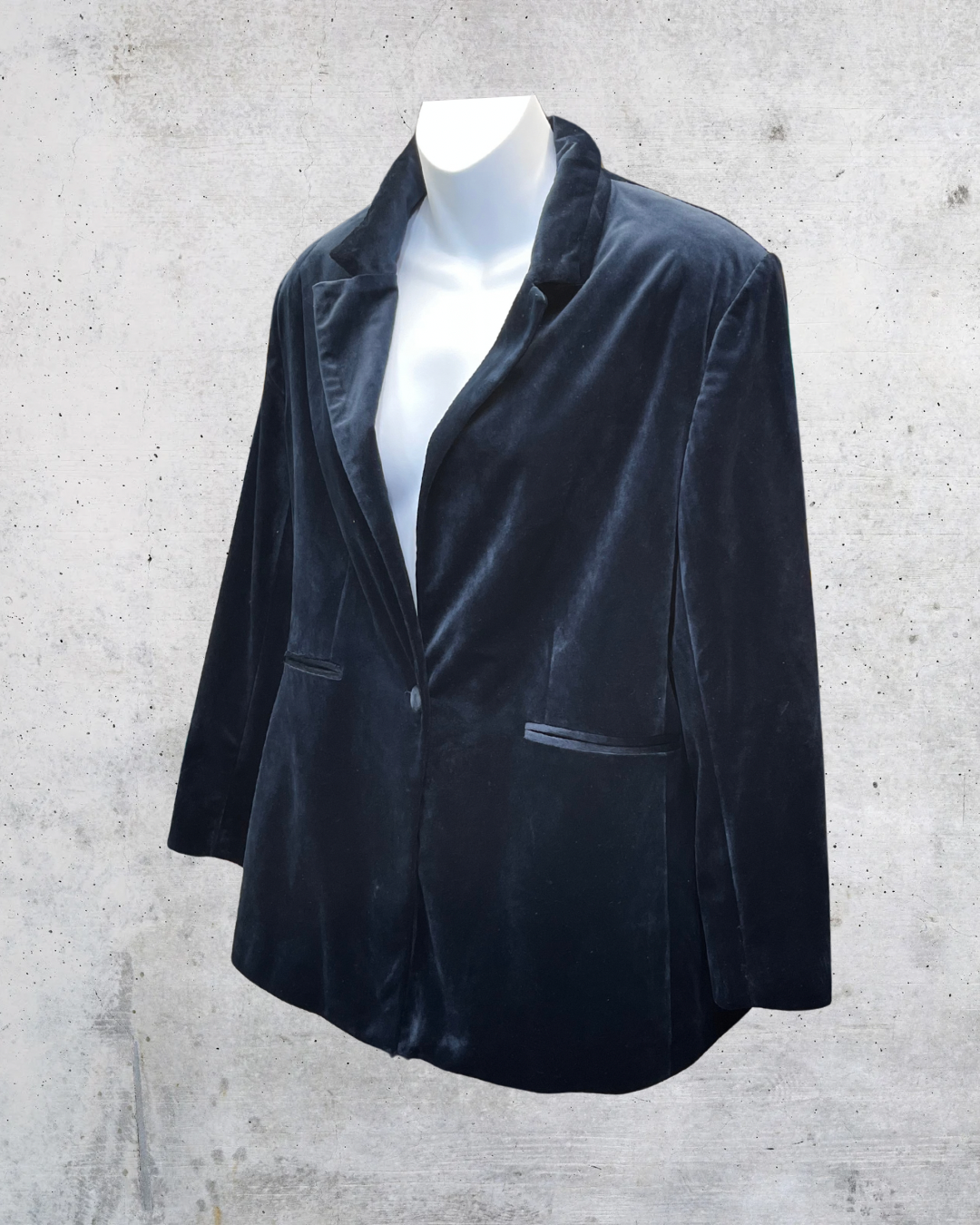 ASOS Navy Velvet Boyfriend Blazer – Size 10