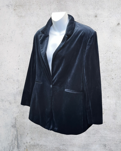 ASOS Navy Velvet Boyfriend Blazer – Size 10