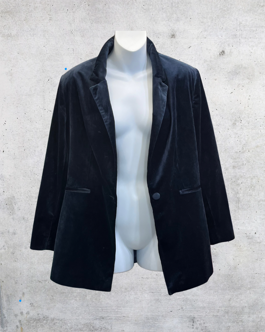 ASOS Navy Velvet Boyfriend Blazer – Size 10