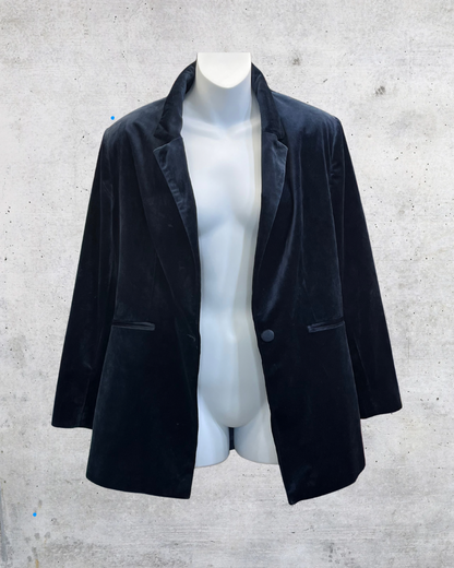 ASOS Navy Velvet Boyfriend Blazer – Size 10