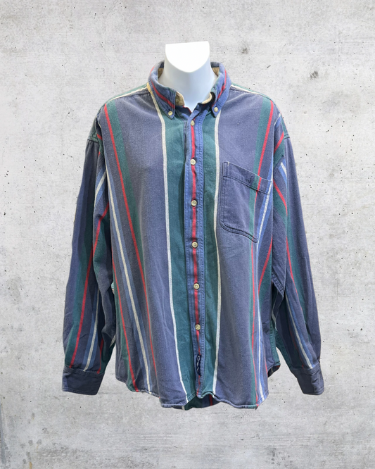 Vintage Catalina Multicolor Striped Cotton Shirt – Large