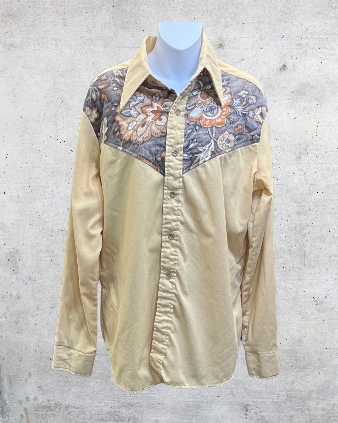 Vintage 70s Alfie California Brown Floral Western Shirt – XL