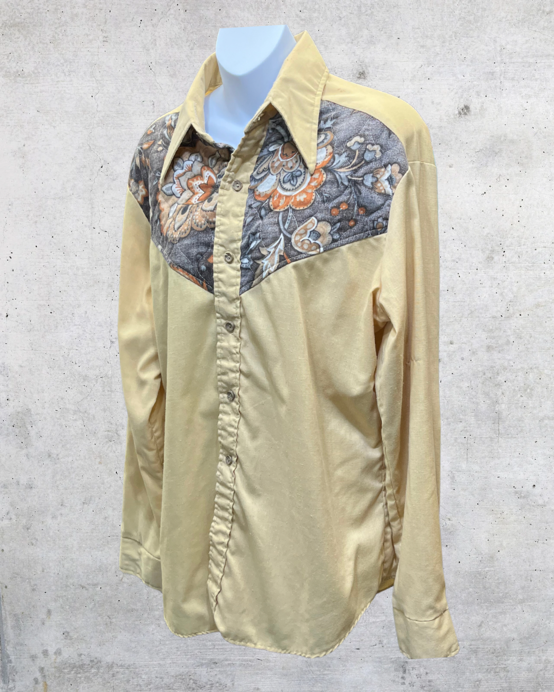 Vintage 70s Alfie California Brown Floral Western Shirt – XL