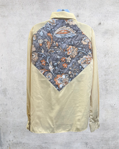 Vintage 70s Alfie California Brown Floral Western Shirt – XL