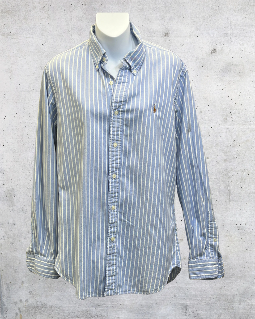 Ralph Lauren Blue Striped Oxford Shirt – Medium