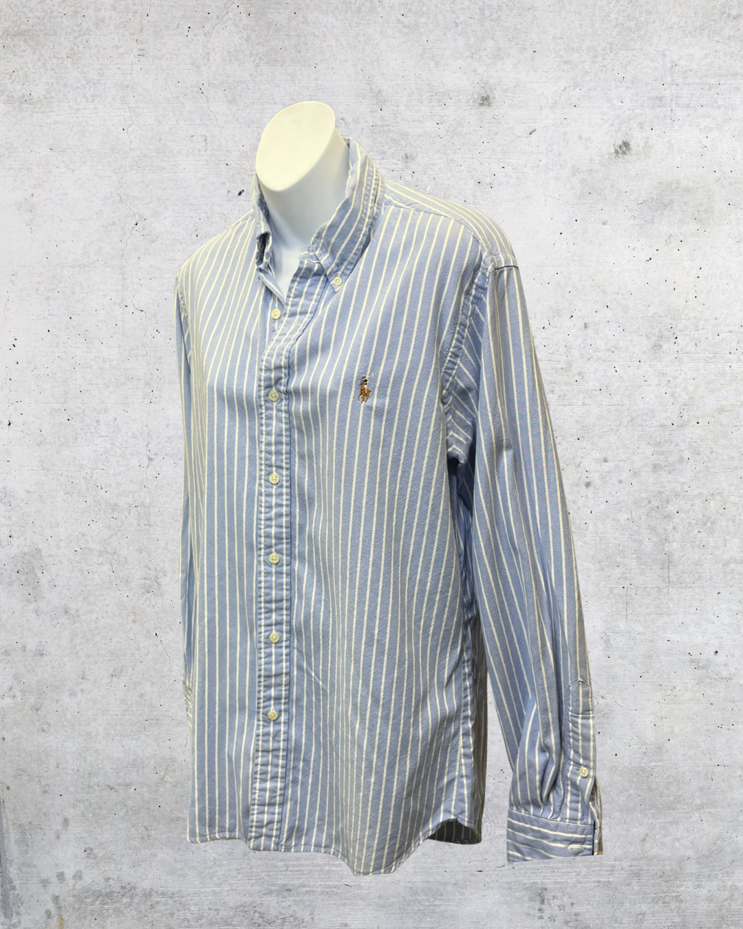 Ralph Lauren Blue Striped Oxford Shirt – Medium
