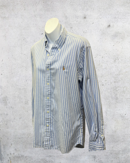 Ralph Lauren Blue Striped Oxford Shirt – Medium