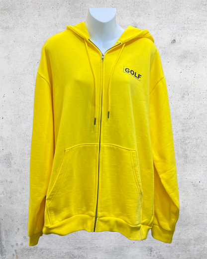 Golf Wang Yellow Collage Zip-Up Hoodie – Large