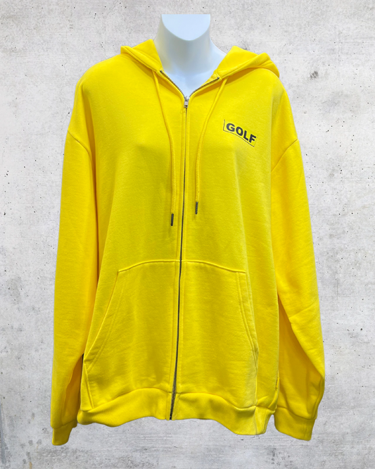 Golf Wang Yellow Collage Zip-Up Hoodie – Large