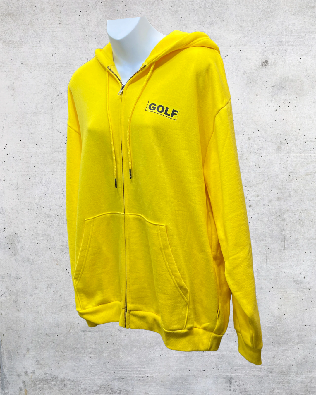 Golf Wang Yellow Collage Zip-Up Hoodie – Large