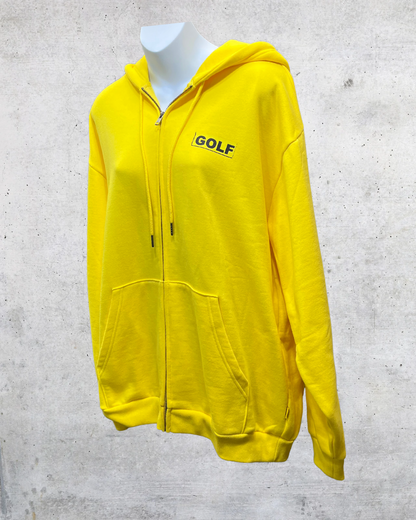 Golf Wang Yellow Collage Zip-Up Hoodie – Large