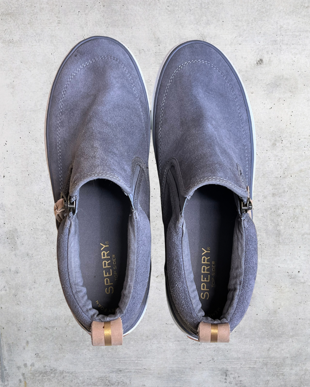 Sperry Gray Suede Side Zip Sneaker Booties – Women's 6.5