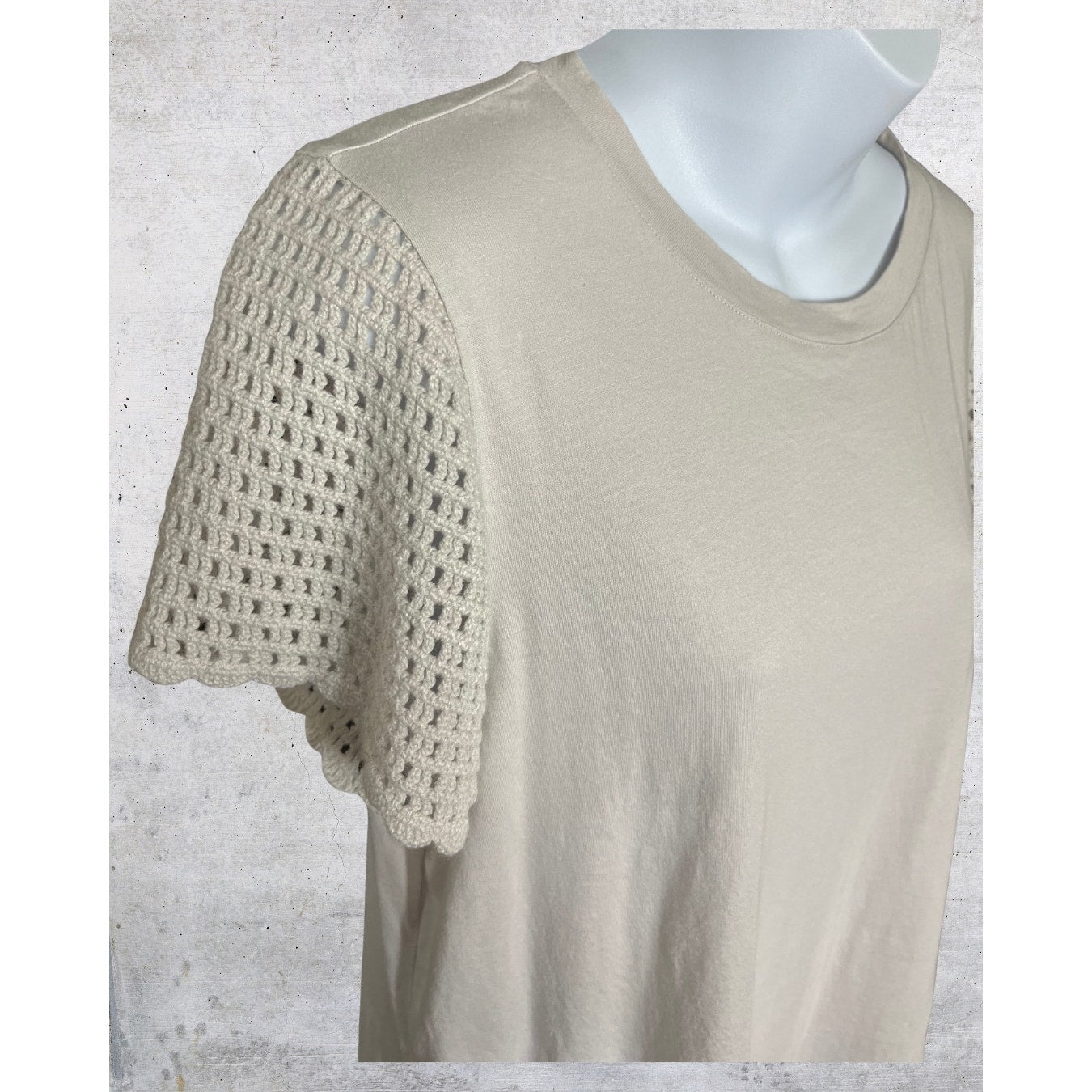 C&C California Crochet Sleeve Tee