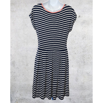 Navy Stripe Fit & Flare Dress