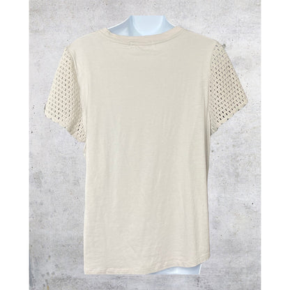 C&C California Crochet Sleeve Tee
