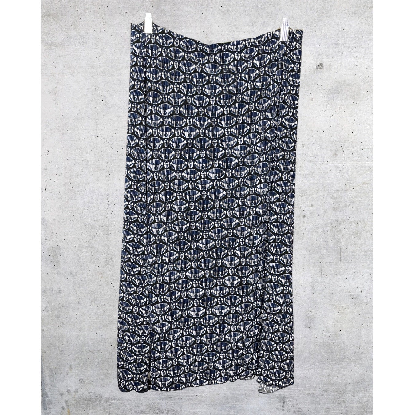 Y2K Geometric Lettuce Hem Midi Skirt