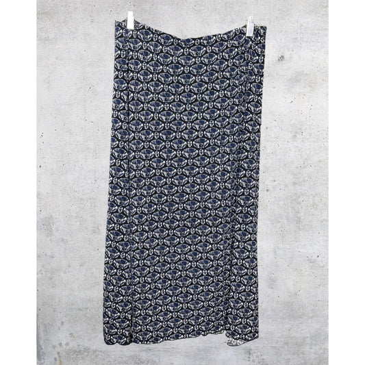 Y2K Geometric Lettuce Hem Midi Skirt